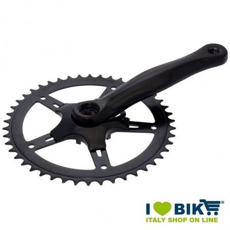 Black aluminium crankset 42 teeth  - 1