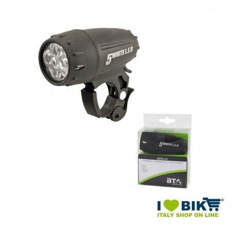 Fanale anteriore APOLLO con 5 led a luce bianca. Colore nero  - 1