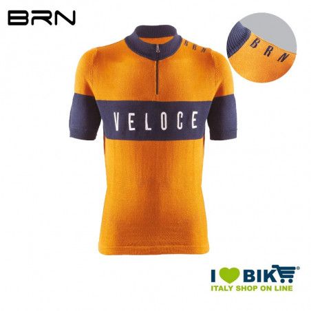 BRN VINTAGE Veloce jersey, short sleeves, yellow ochre BRN - 1