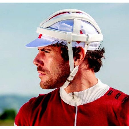 Casco Ciclismo BRN VINTAGE Veloce in vinpelle, taglia unica 60 cm, bianco BRN - 2