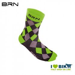 Sock Cycling BRN Chess, green fluo / black BRN - 1