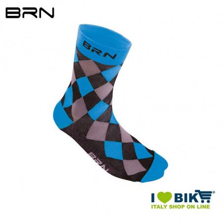 Calzino Ciclismo BRN a scacchi blu / nero BRN - 1