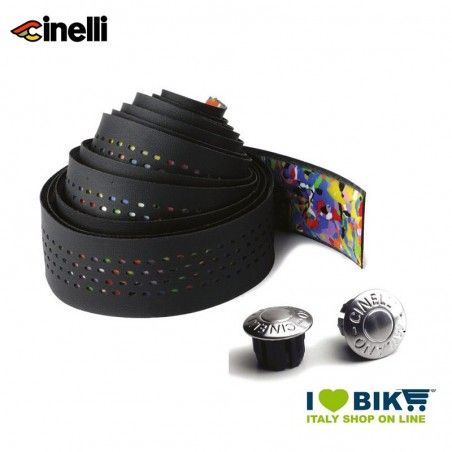 Nastro manubrio Caleido Multidensity nero con tappi crystal  - 1