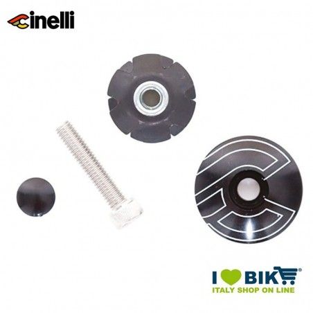 Fork top cap 1 1/8 32mm aluminium alloy, black + Star Nut  - 1