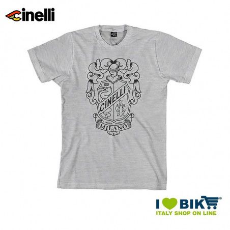 Maglietta Cinelli Crest maniche corte, in cotone, grigia Cinelli - 1