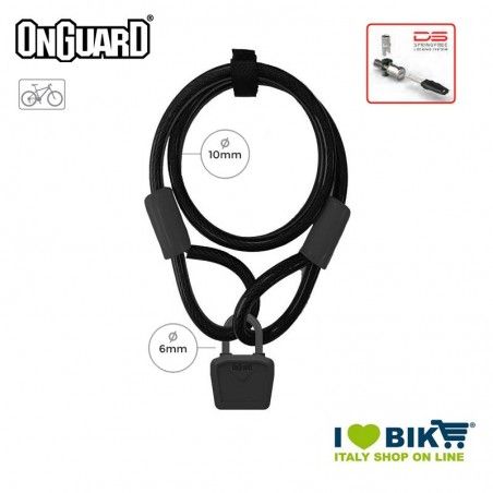 Padlock Cable 120cmx8mmx10mm OnGuard Neon Bull, Black OnGuard - 1