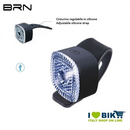 Front light 1 white led 12 lumens, BRN Square, USB recharge BRN - 1