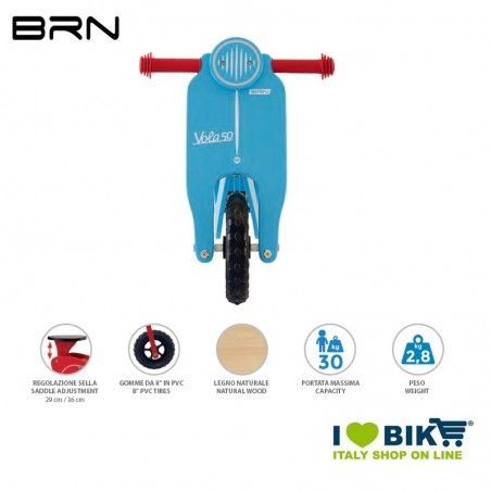 Wooden bike without pedals BRN VOLA 50, Light Blue BRN - 2