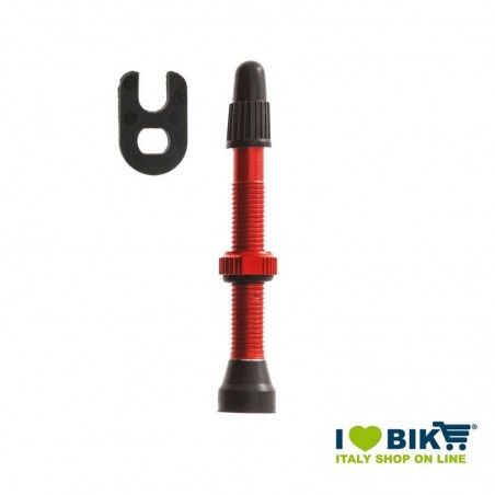 Tubeless valve 44 mm, aluminium, with key, Red  - 1