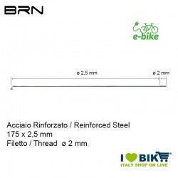Reinforced spoke with nipple 175 x 2.5 mm, thread 2 mm BRN - 1