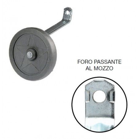 Paio ruotini stabilizzatori a 1 foro al mozzo 12  - 1