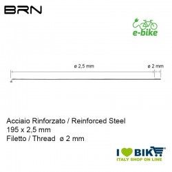 Raggio rinforzato con nipples 195 x 2,5 mm, Filetto 2 mm BRN - 1
