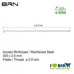 Reinforced spoke with nipple 305 x 2.5 mm, thread 2,5 mm BRN - 1