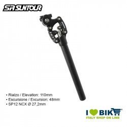 Cushioned seatpost diam. 27,2mm medium spring Black SUNTOUR - 1