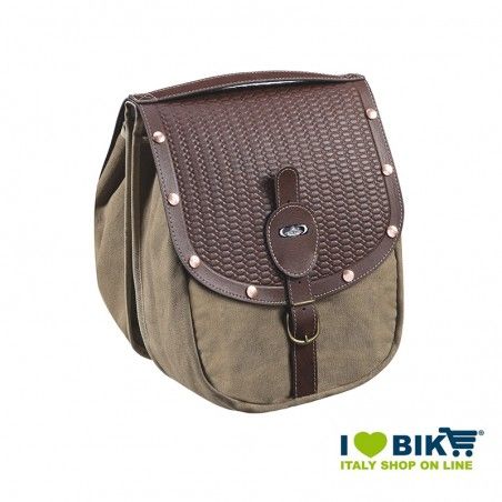 Saddlebags British in eco-leather and jute, brown  - 1