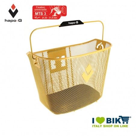 Front basket with quick attach release yellow Hapo-G - 1