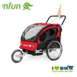 Carrellino porta bimbo jogging rosso e nero NFUN - 1