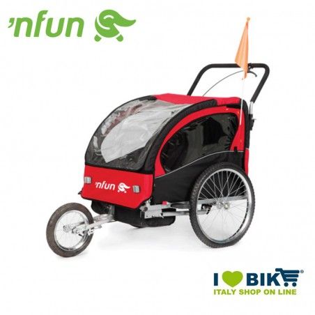 Carrellino porta bimbo jogging rosso e nero NFUN - 1