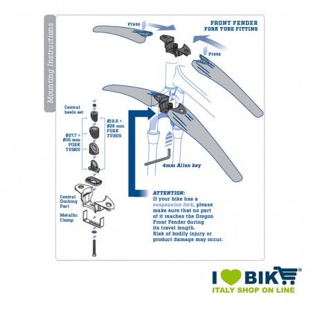 Front Mudguard 70x420 mm for shock-absorbing fork blu LaSalle - 2