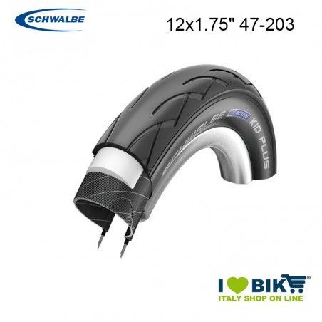 Copertone passeggini 12x1.75 Schwalbe Kid Plus HS 413 nero Schwalbe - 1