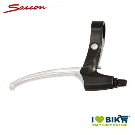 Coppia leve freno V-BRAKE 4 dita nero argento alluminio SACCON - 1