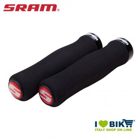 Manopola soffice per GripShift 129mm nero con collarino nero e tappi Sram - 1