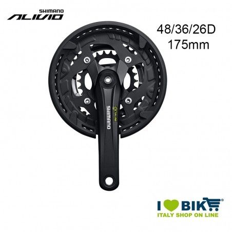 Crank Shimano Alivio 48/36/26D 175mm FC-T4010 9 speed Black Shimano - 1