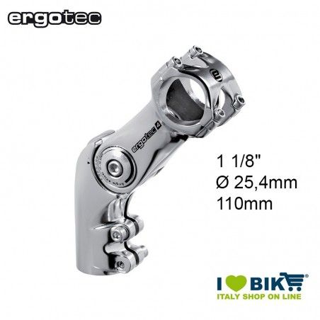 Aluminium Handlebar stem 110mm, Ø 25,4 mm Ergotec Octopus silver Ergotec - 1