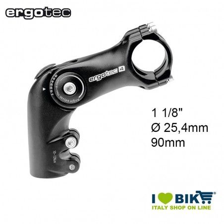 Aluminium Handlebar stem 90mm, Ø 25,4 mm Ergotec Octopus Black Ergotec - 1