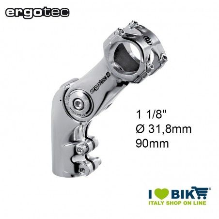 Attacco in alluminio Ø 31,8mm 90mm Ergotec Octopus 50 Argento Ergotec - 1