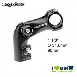 Attacco in alluminio Ø 31,8mm 90mm Ergotec Octopus 50 Nero Ergotec - 1