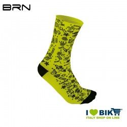 Calzini Ciclismo BRN Rock'n' Roll Giallo Fluo/Nero BRN - 1