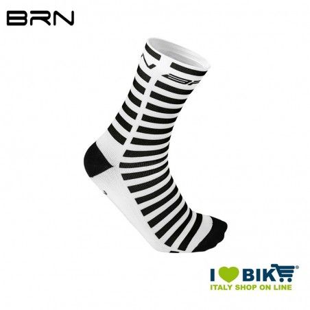 Cycling socks BRN Stripes White/Black BRN - 1