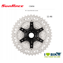 Sprocket Pack 11 V 11-46 Sunrace Silver MS8  - 1 2