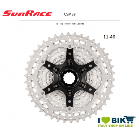 Sprocket Pack 11 V 11-46 Sunrace Silver MS8  - 2
