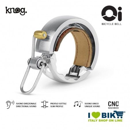 Campanello 23,8 - 31,8 mm, Knog Oi Luxe Large, Argento Knog - 1