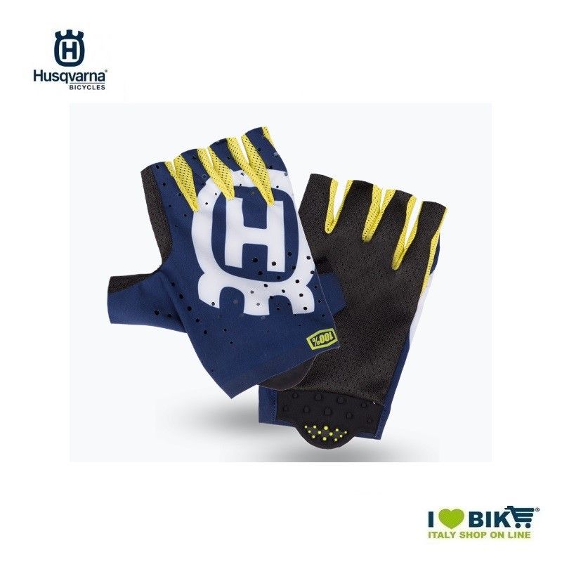 Husqvarna Summer Short REMOTE Gloves Blue/Yellow  - 1