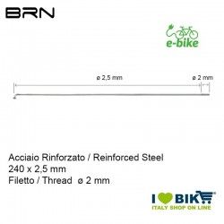 Reinforced spoke with nipple 245 x 2.5 mm, thread 2 mm BRN - 1