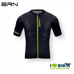 BRN Cross Road cycling short sleeve jersey man black yellow fluo BRN - 1