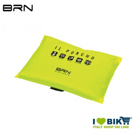 Poncho BRN antipioggia per adulto nero giallo fluo BRN - 3