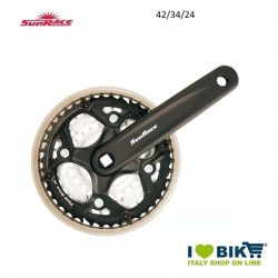 Guarnitura Mtb Alluminio 42/34/24 nera (Dx + Sx)  - 1