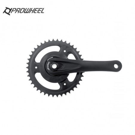 Black aluminium crankset 42 teeth  - 1