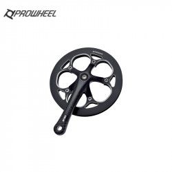 Black aluminium crankset with chain guard 52 teeth  - 1