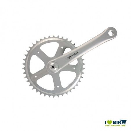 Guarnitura in Allumino/Acciaio con quadro 42 denti satinata (Dx + Sx) PROWHEEL - 1