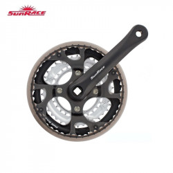 Trekking aluminium crankset 28-38-48 Sunrace black/silver (Dx + Sx)  - 1