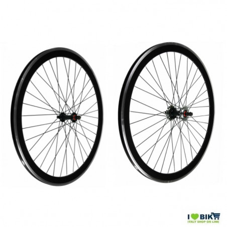Ruote Fixed 28 36 raggi Mozzi su cuscinetti colore nero opaco RMS - 2
