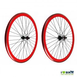 Wheels Fixed 28 36 spokes Hubs with spheres colour Red RMS - 2