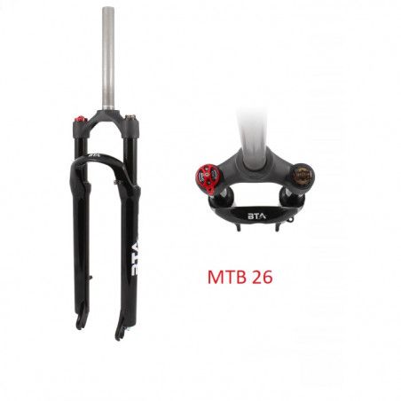 26 Mtb shock-absorbed aluminium 1.1/8" threaded fork  - 1