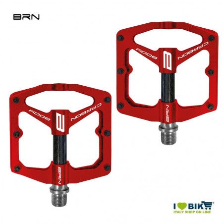 Coppia pedali BRN Flat Carbon 6 pin Rossi BRN - 1