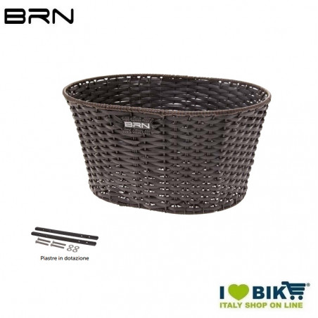 Basket in Faux Leather round black BRN - 3